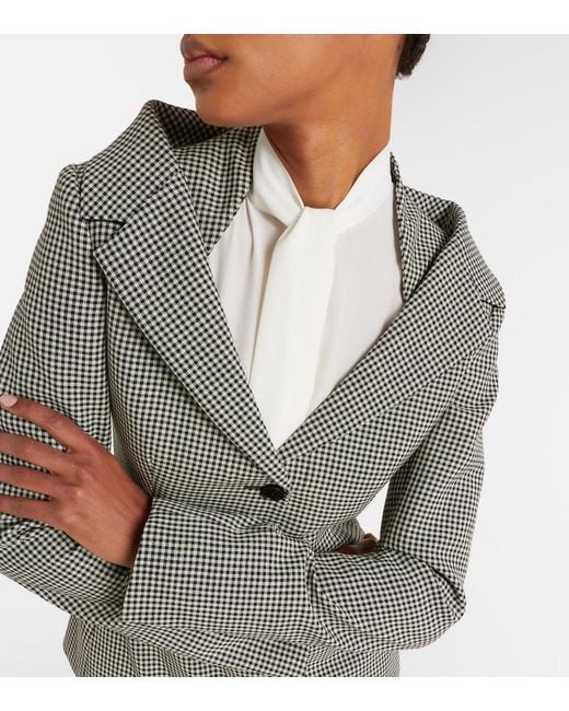 McQueen Gray Gingham Layered Blazer