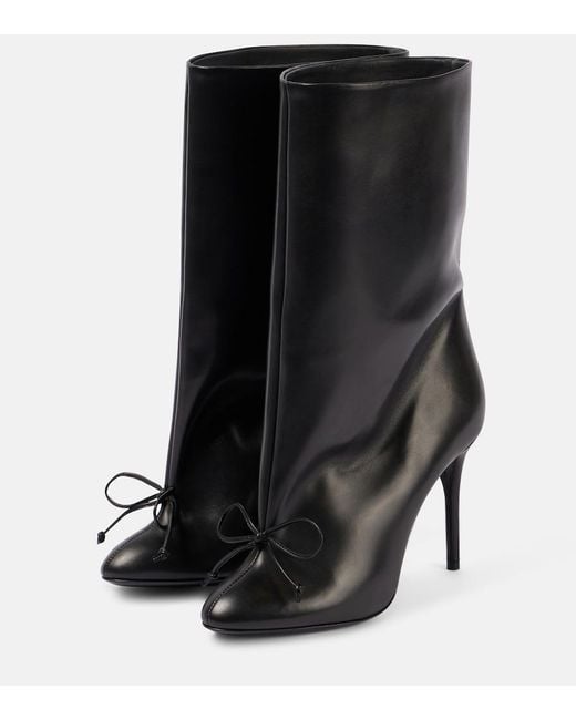 Alaïa Black Leather Ankle Boots