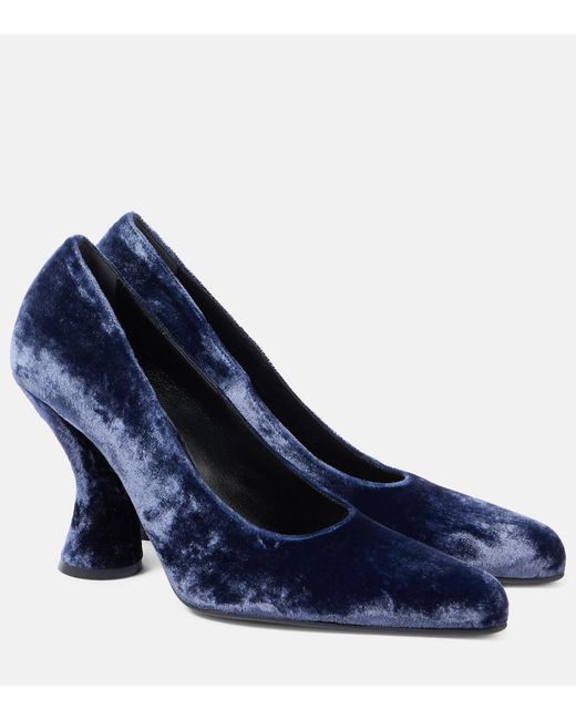 Dries Van Noten Blue 95 Velvet Pumps