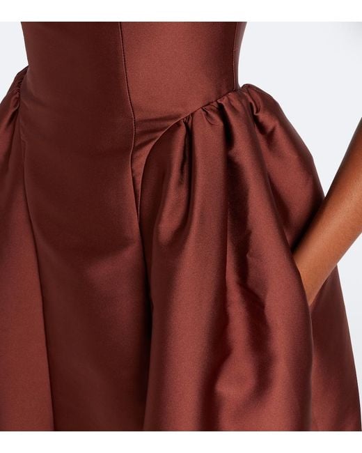 Roland Mouret Red Taffeta Midi Dress