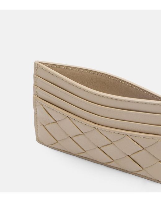 Bottega Veneta Natural Intrecciato Leather Card Holder