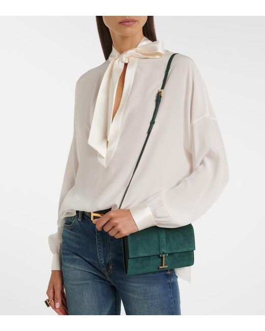 Tom Ford Green Kara Mini Suede Crossbody Bag