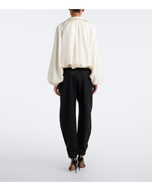 Rohe Black Wool And Mohair Balloon Pants