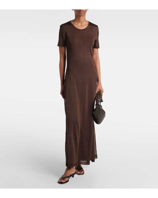 Lemaire Brown Semi-Sheer Maxi Dress