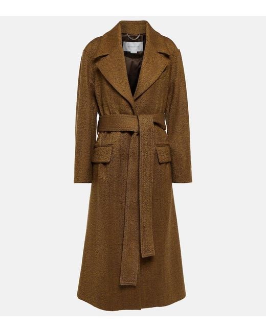 Victoria Beckham Brown Wool-Blend Coat