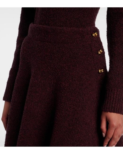 Bottega Veneta Purple Knot Knitted Midi Skirt