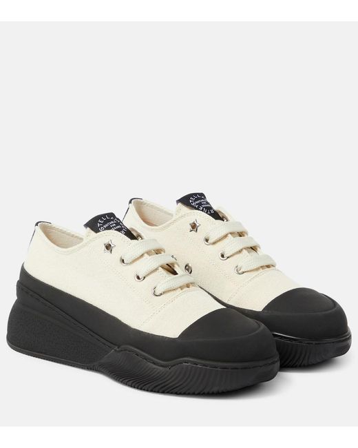 Stella McCartney Black Loop Canvas Platform Sneakers