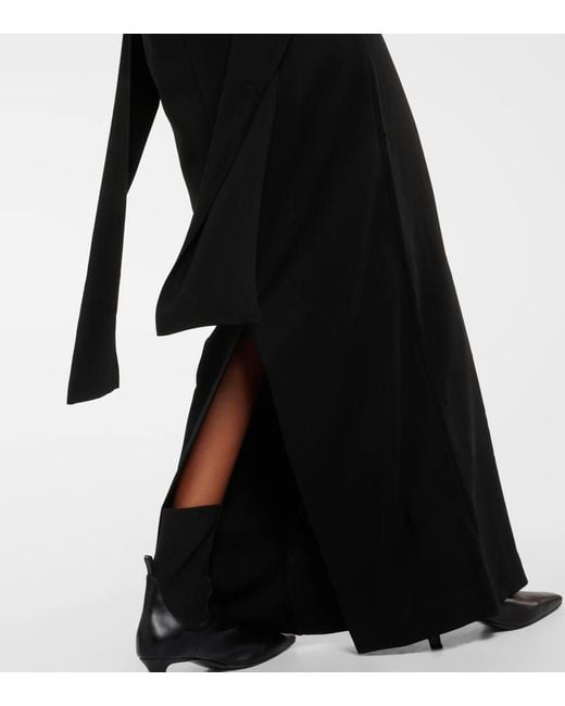 Vestido Largo De Cady Drapeado Totême de color Black