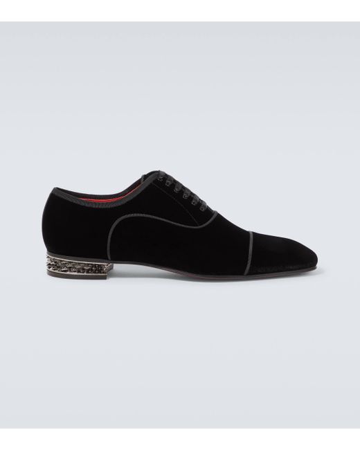 Christian Louboutin Greggyrocks Velvet Oxford Shoes in Black for Men | Lyst  Canada