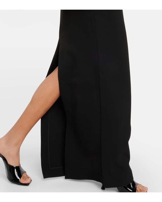 Roland Mouret Black Off-Shoulder-Robe Aus Cady Mit Samt