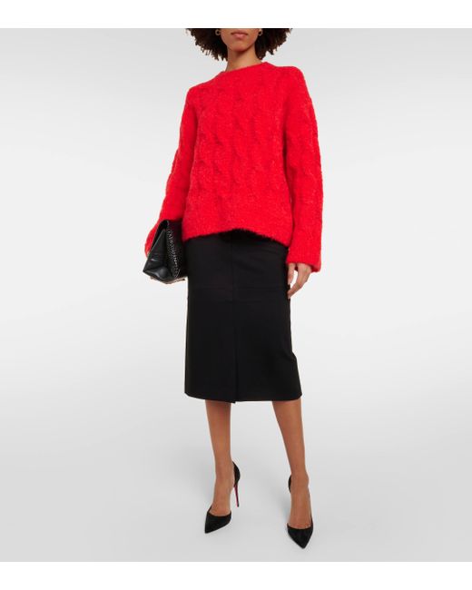 Dorothee Schumacher Red Fluffy Touch Cable-knit Sweater
