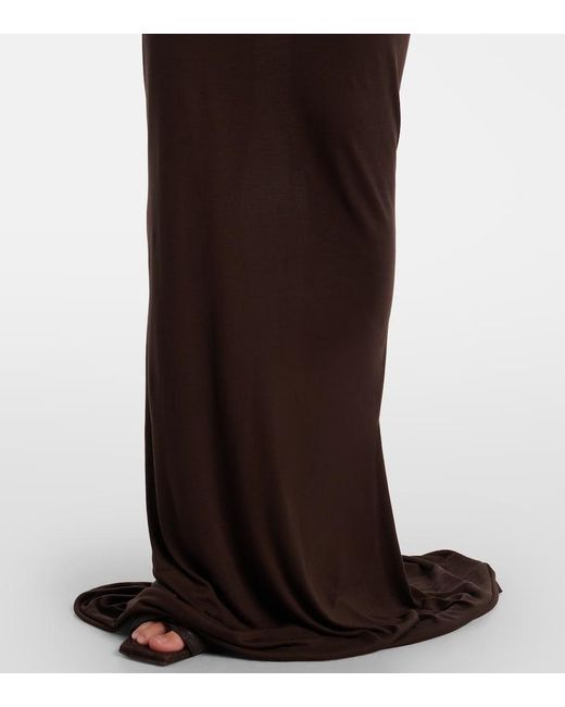 Rick Owens Purple Lilith Draped Jersey Gown