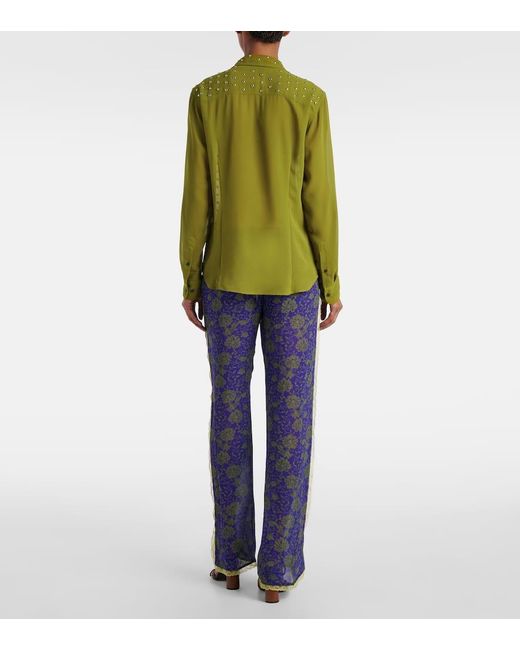 Camicia Chowy Con Borchie di Dries Van Noten in Green