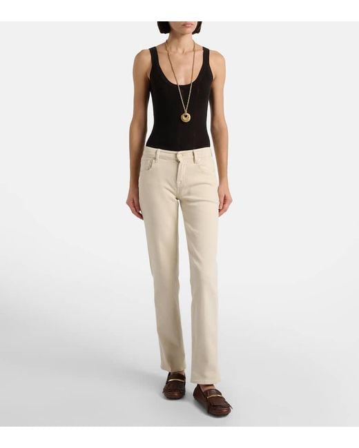 Jeans Rectos Calie Straight De Tiro Medio 7 For All Mankind de color Natural