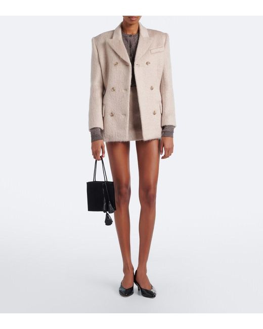 Magda Butrym White Mohair And Wool-Blend Miniskirt