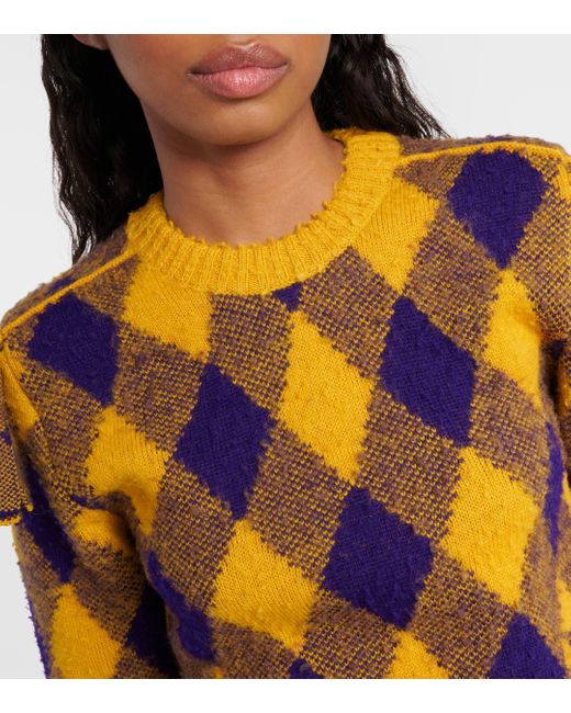 Burberry Multicolor Argyle Wool Jacquard Sweater