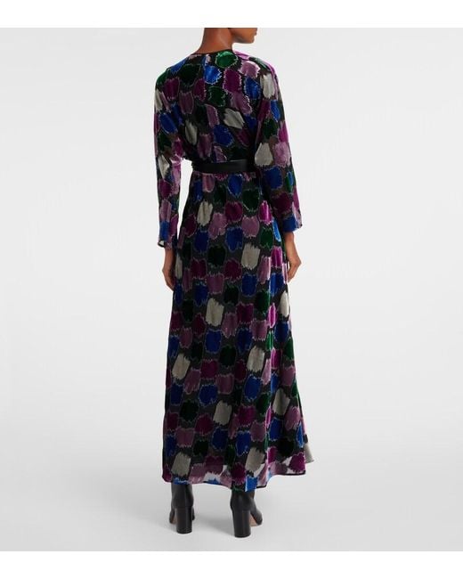 Diane von Furstenberg Blue Babette Printed Midi Dress
