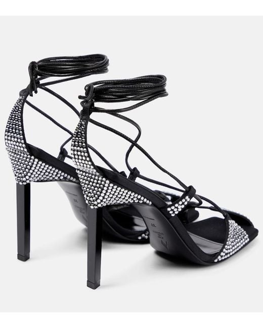 The Attico Black Adele Embellished Sandals