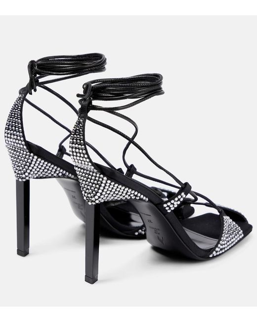 The Attico Black Adele Embellished Sandals