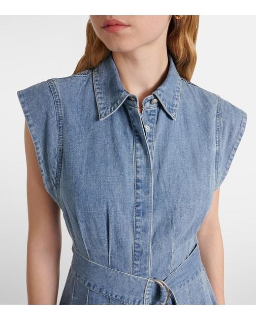 Veronica Beard Blue Fuller Denim Midi Dress