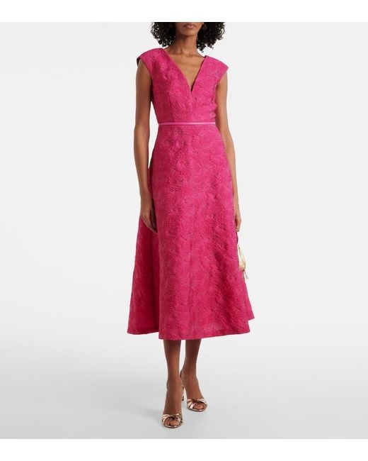Max Mara Pink Valdese Belted Midi Dress