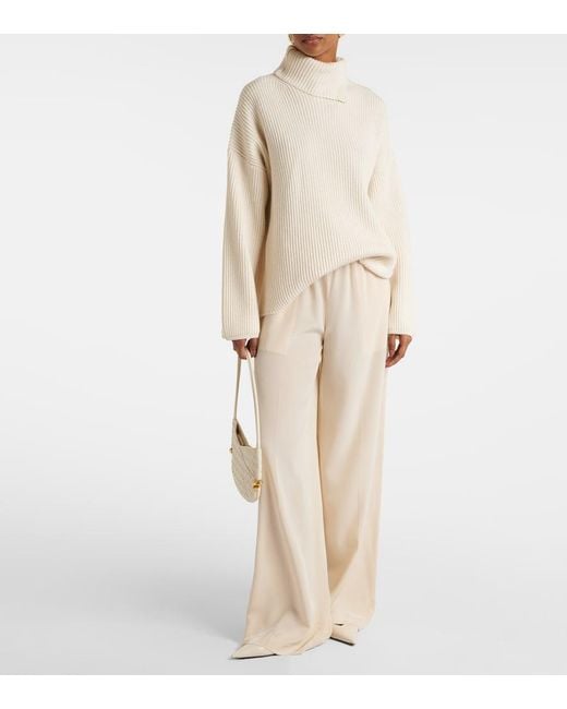 Joseph White Wool, Cashmere And Silk Turtleneck Sweater