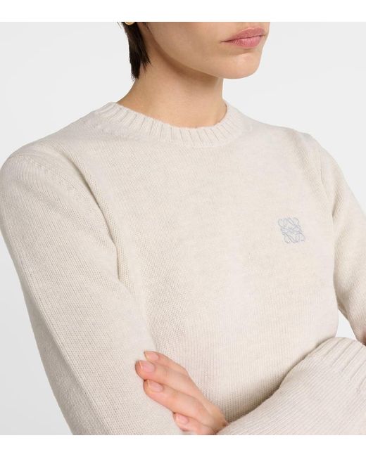 Jersey de lana con anagrama Loewe de color White