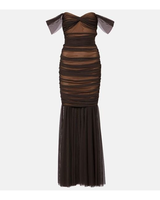Norma Kamali Brown Robe Walter Aus Mesh