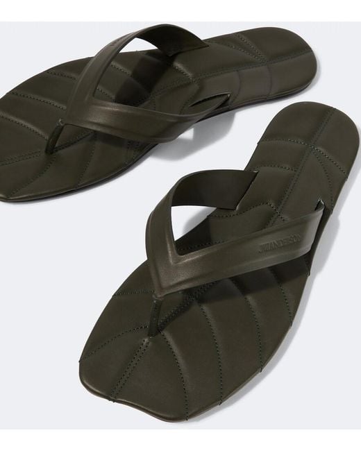 J.W. Anderson Green Leaf Leather Thong Sandals for men