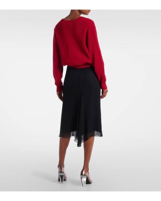 Jersey En Mezcla De Algodon Y Seda Victoria Beckham de color Red