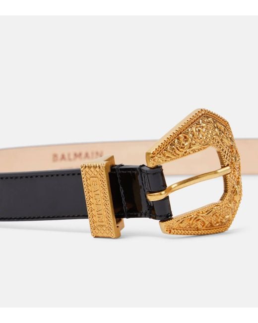 Balmain Black Patent Leather Belt