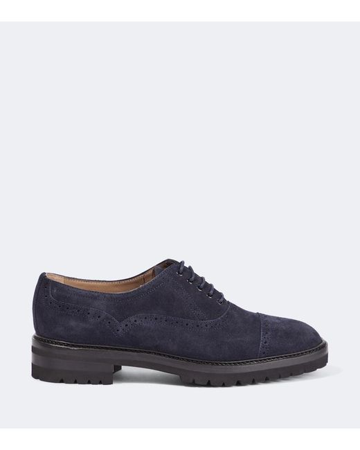 Manolo Blahnik Blue Norton Suede Brogues for men