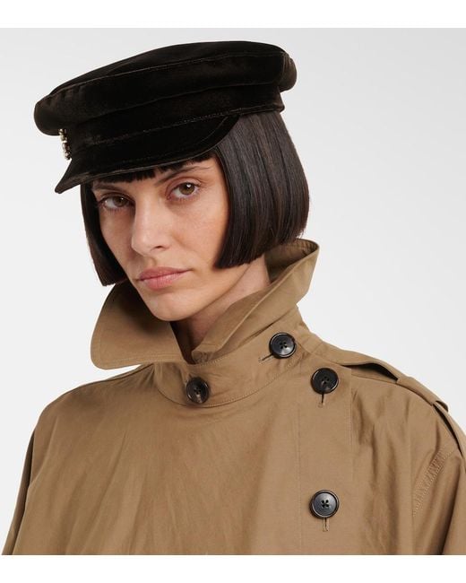 Roger Vivier Black Velvet Newsboy Cap