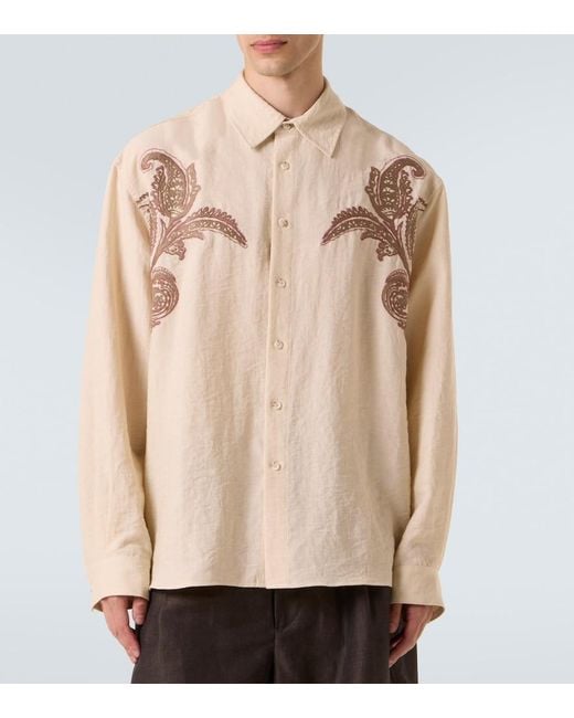 Commas Natural Embroidered Shirt for men