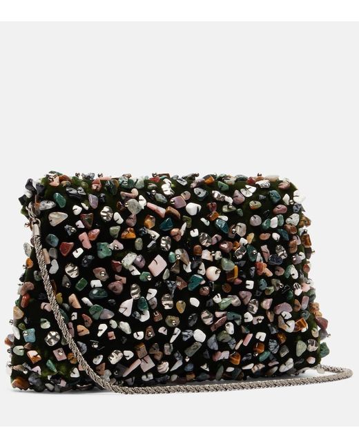 Dries Van Noten Black Verzierte Clutch Envelope