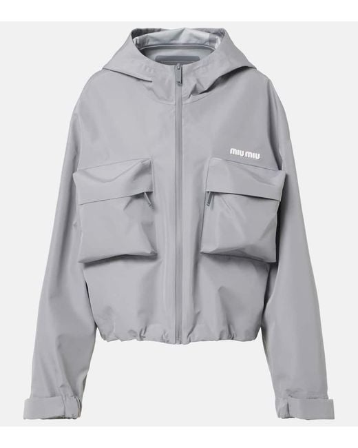 Miu Miu Gray Jacke Aus Canvas