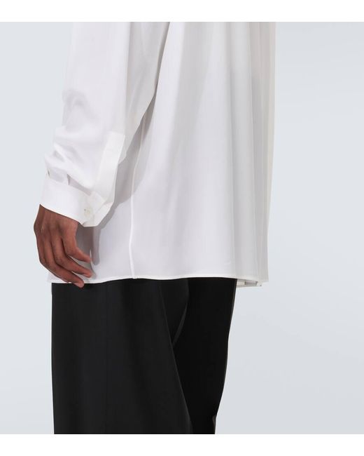 Camicia in seta crepe de chine di Dolce & Gabbana in White da Uomo