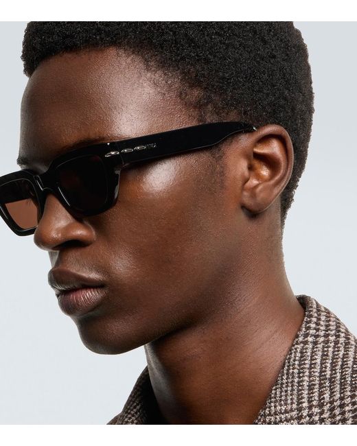 Fendi Brown Selleria Rectangular Sunglasses for men