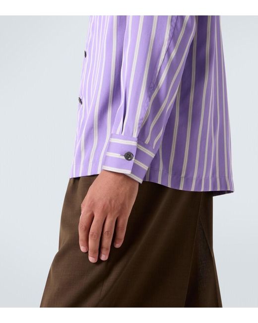 Tom Ford Purple Striped Silk Jacquard Shirt for men