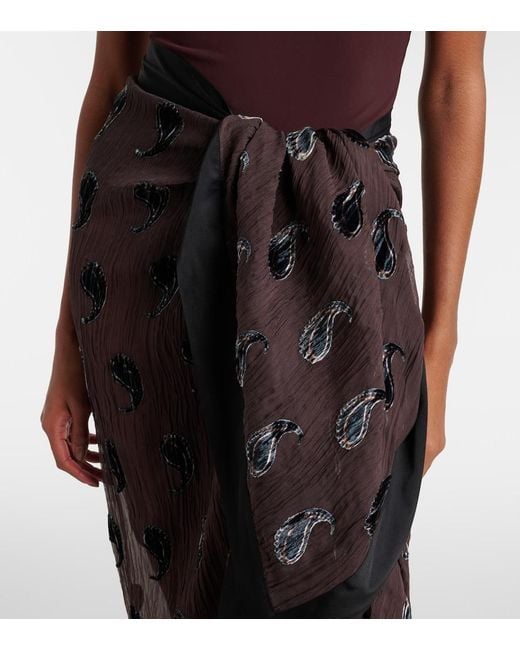 Tory Burch Black Paisley Silk-Blend Beach Cover-Up