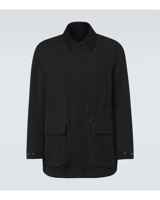 Tom Ford Black Cotton And Silk Twill Field Jacket for men