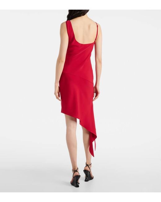 Courreges Red Scarf-Detail Asymmetric Minidress