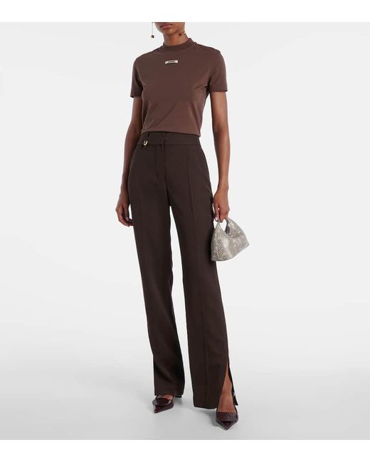 Top De Jersey En Mezcla Algodon Con Logo Jacquemus de color Brown