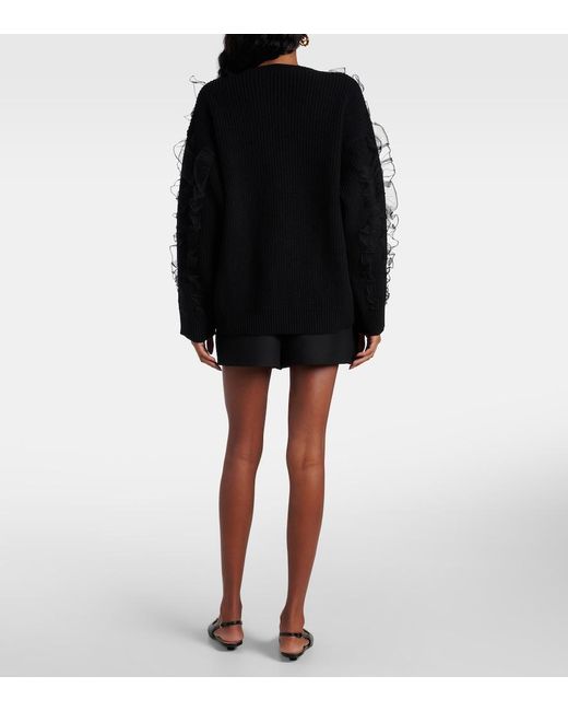 Valentino Black Embroidered Wool Sweater