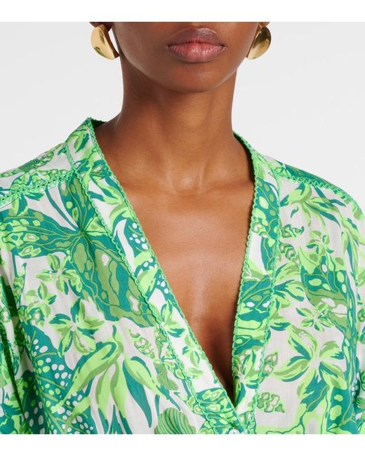 Poupette Green Mya Printed Halterneck Maxi Dress