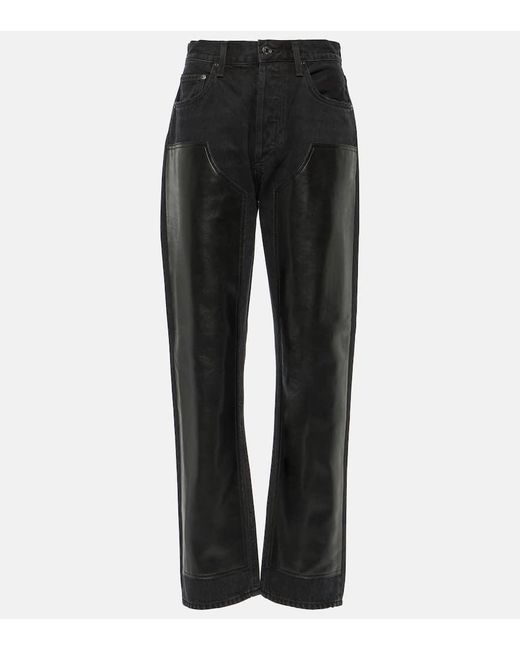 Agolde Black High-Rise Straight Jeans Ryder