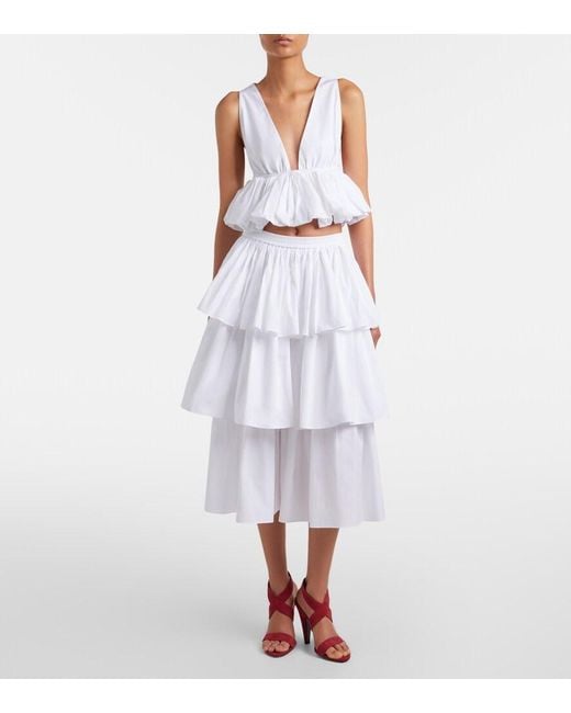 Alaïa White Peplum Cotton Top