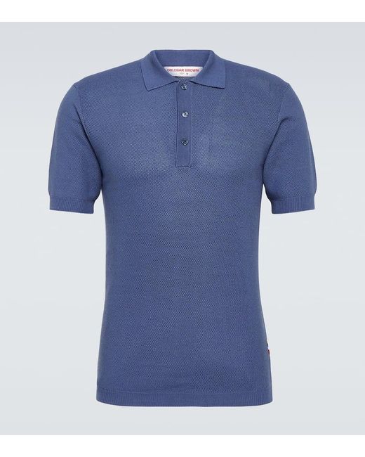 Orlebar Brown Blue Cotton Polo Shirt for men