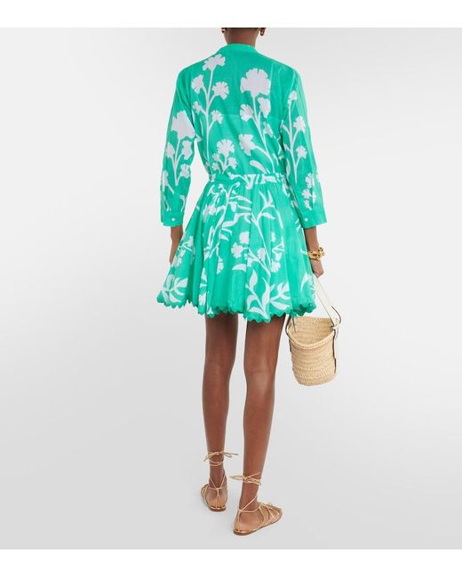 Juliet Dunn Blue Majorelle Cotton Shirt Dress