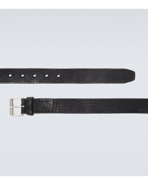 Our Legacy Black Distressed Leather Belt for men